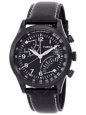 Timex Waterbury Chronograph GMT Quartz Black Dial Men's Watch TW2W48000 - TIMEX - BALAAN 1