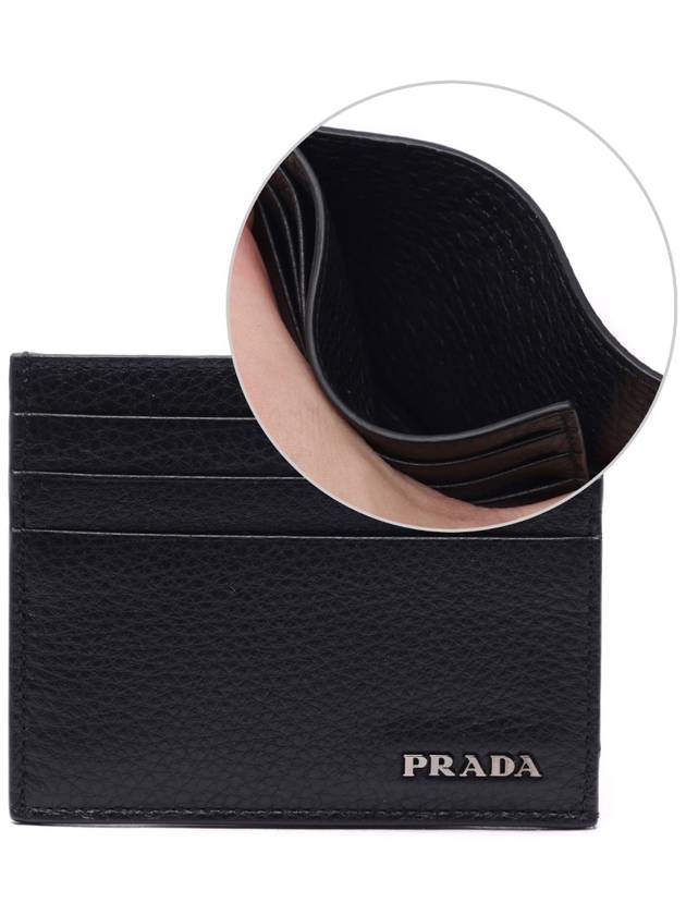 Vitello Metal Logo Calfskin Card Wallet Black - PRADA - BALAAN 2