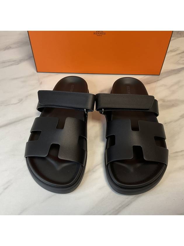 Chypre Calfskin Sandals Black - HERMES - BALAAN 2