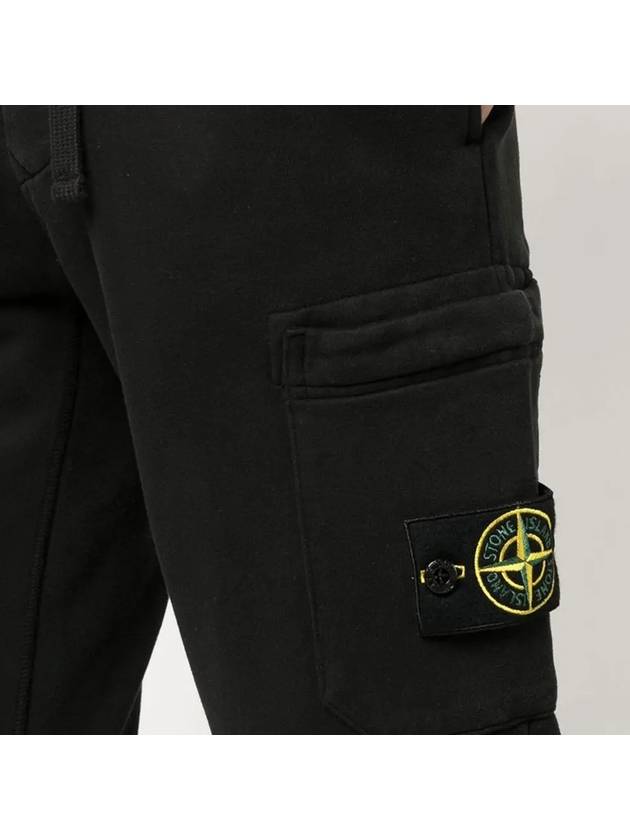 Waffen Patch Cotton Fleece Track Pants Black - STONE ISLAND - BALAAN 4