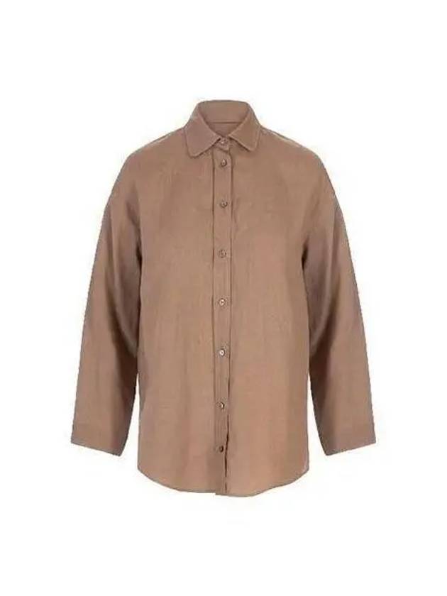 S Women Linen Shirt Brown 2391110932600 - MAX MARA - BALAAN 1