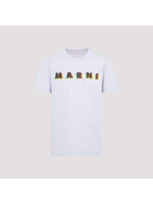 3D Logo Print Cotton Short Sleeve T-Shirt Thistle - MARNI - BALAAN 1