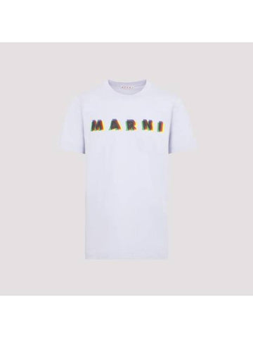 3D Logo Print Cotton Short Sleeve T-Shirt Thistle - MARNI - BALAAN 1