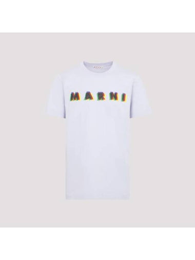 3D Logo Print Cotton Short Sleeve T-Shirt Thistle - MARNI - BALAAN 1