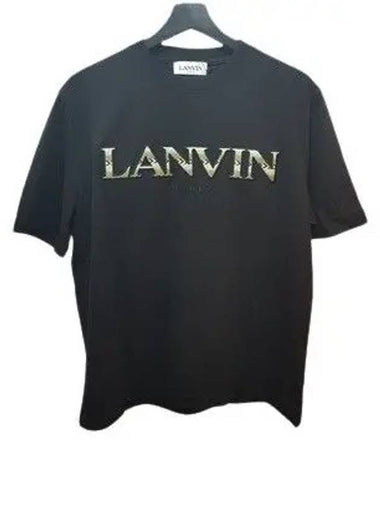 TS0005 J207 10 Logo Short Sleeve TShirt Black - LANVIN - BALAAN 1