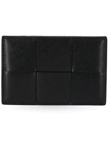 Intrecciato Leather Card Wallet Black - BOTTEGA VENETA - BALAAN 1