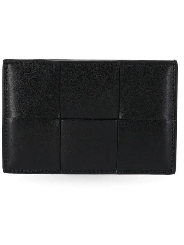 Intrecciato Leather Card Wallet Black - BOTTEGA VENETA - BALAAN 1