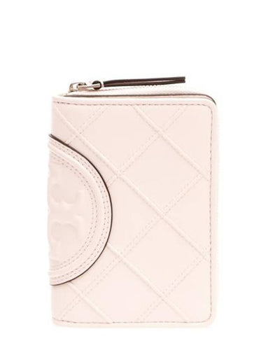 Fleming Soft Leather Half Wallet Pink - TORY BURCH - BALAAN 1