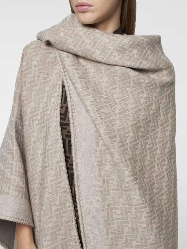 Wool Cashmere Poncho Beige - FENDI - BALAAN 4