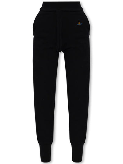 Embroidered Logo Knit Track Pants Black - VIVIENNE WESTWOOD - BALAAN 2