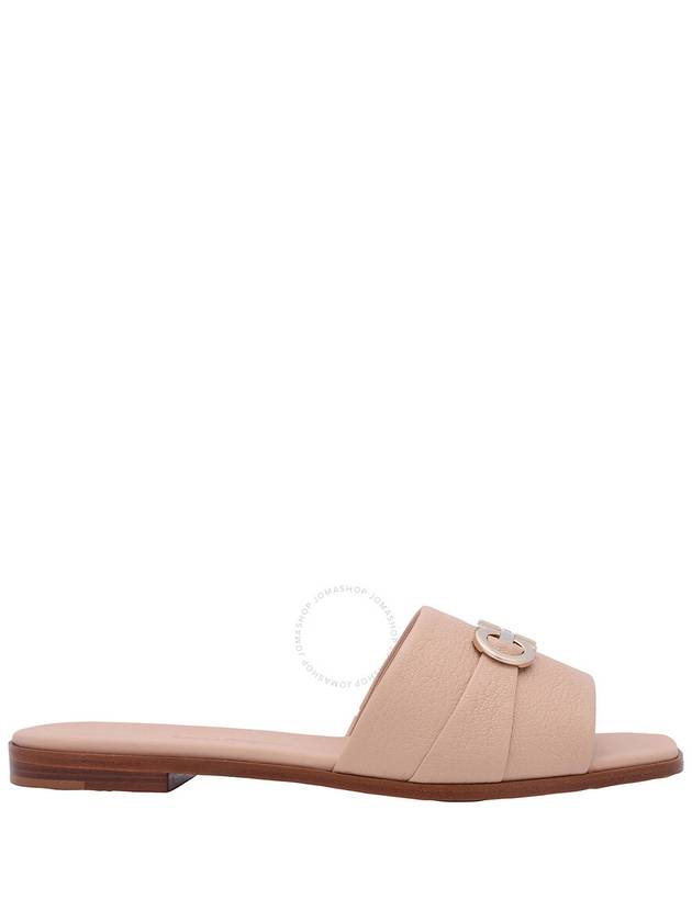 Gancini Leather Slippers Beige - SALVATORE FERRAGAMO - BALAAN 2