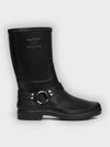 Mid  Rain Boots In Rubber And Calfskin Black - CELINE - BALAAN 2