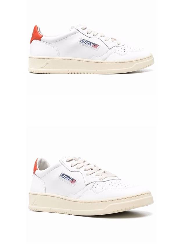 Men's Medalist Low Top Sneakers White Orange - AUTRY - BALAAN 5