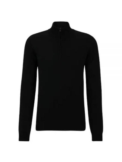 Embroidered Logo Virgin Wool Turtleneck Black - HUGO BOSS - BALAAN 2