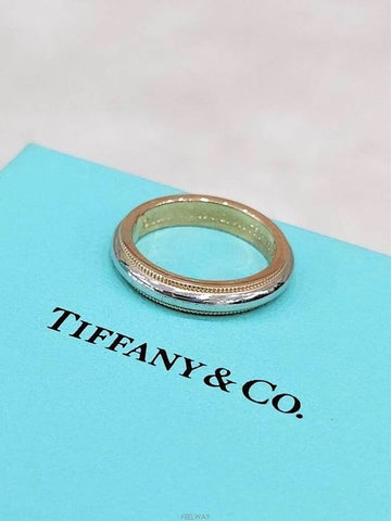 Lux You Rose gold platinum milgrain ring No 7 - TIFFANY & CO. - BALAAN 1