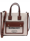 Mini Two-Tone Canvas and Leather Freya Tote Bag Natural Tan - BURBERRY - BALAAN 3