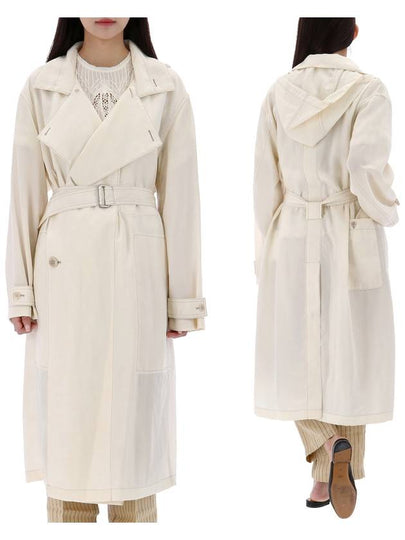 Double-Breasted Hooded Trench Coat Ivory - LEMAIRE - BALAAN 2