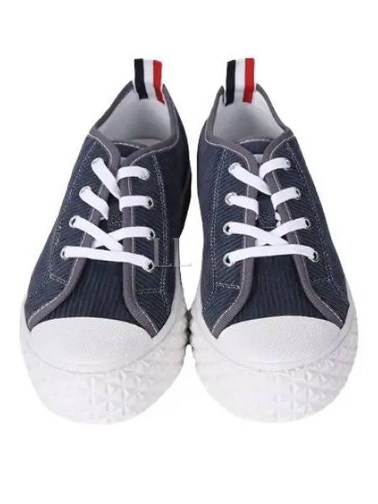 Men's RWB Sole Cotton Low Top Sneakers Navy - THOM BROWNE - BALAAN 2