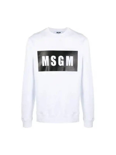 Box Logo Print Cotton Sweatshirt White - MSGM - BALAAN 2