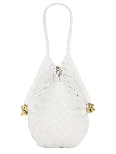 Solstice Intrecciato Small Lambskin Tote Bag White - BOTTEGA VENETA - BALAAN 2