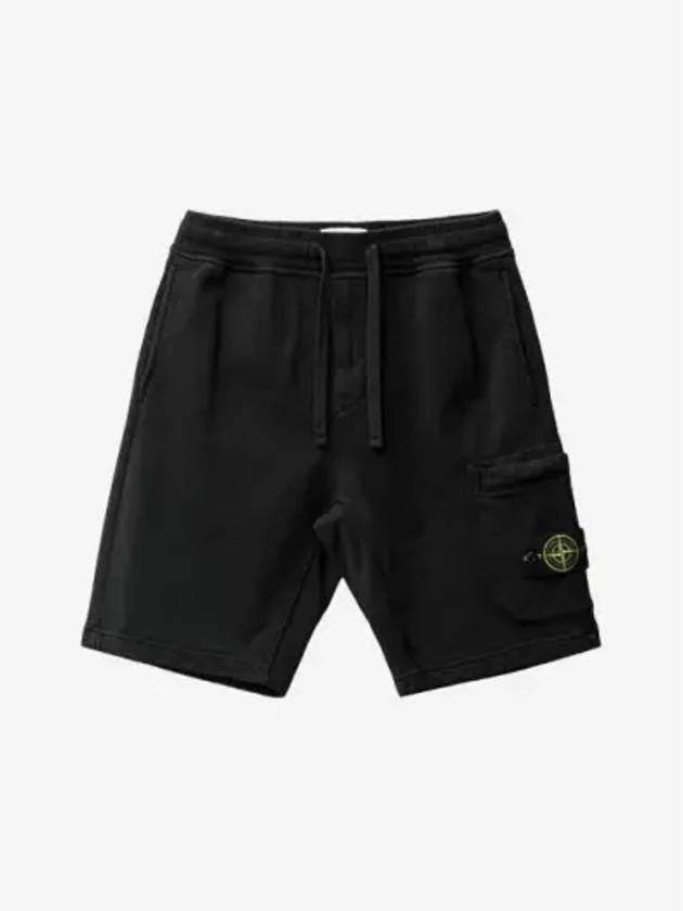 Fleece Bermuda Shorts Black - STONE ISLAND - BALAAN 3