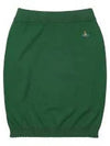 Women's ORB Logo Knit Bea Mini H Line Skirt Green - VIVIENNE WESTWOOD - BALAAN 2