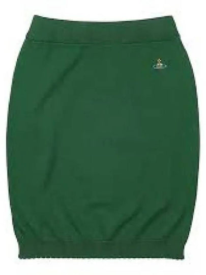 Women's ORB Logo Knit Bea Mini H Line Skirt Green - VIVIENNE WESTWOOD - BALAAN 2