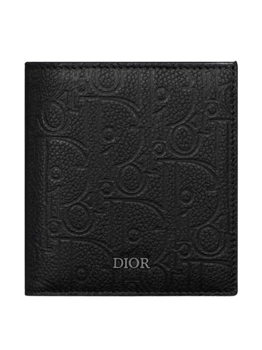 Vertical leather bifold wallet black - DIOR - BALAAN 1