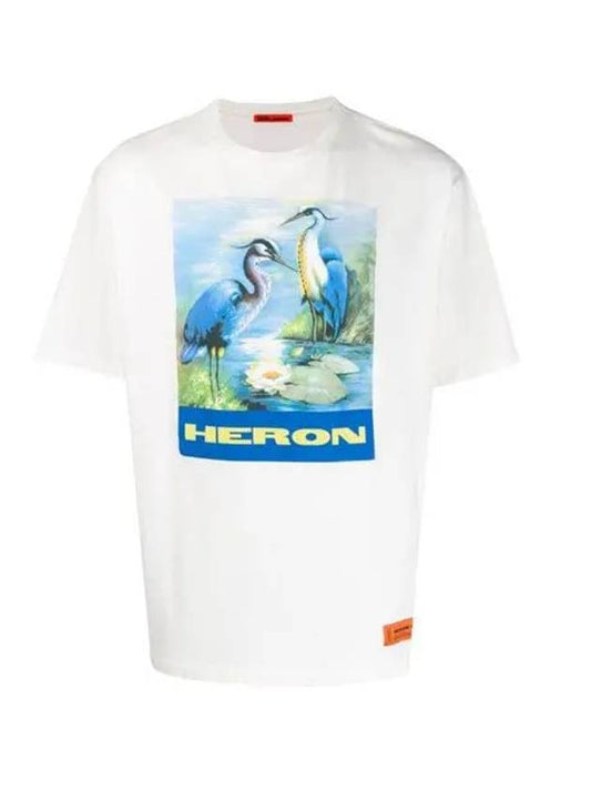 Heron Preston Swan Printing Short Sleeve T shirt White Men HMAA001F197600010288 - HERON PRESTON - BALAAN 2