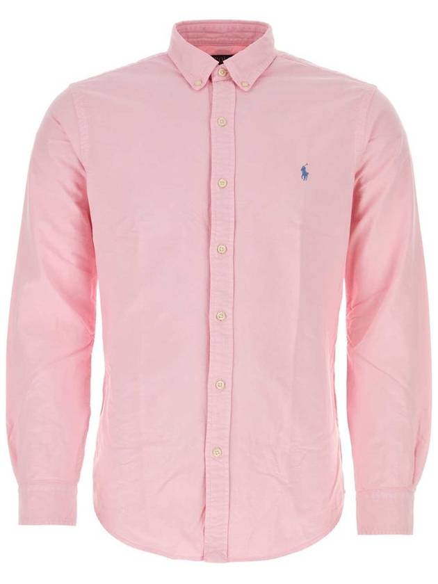 Men's Garment Dyed Oxford Long Sleeve Shirt Pink - POLO RALPH LAUREN - BALAAN 2