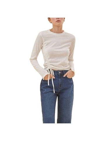 RYUL+WAI: High Waist Straight Blocking Denim Pants Indigo - RYUL+WAI: - BALAAN 1