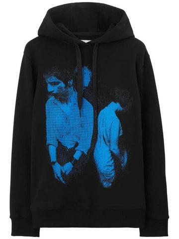 Mod Print Logo Print Hoodie Black - BURBERRY - BALAAN 1