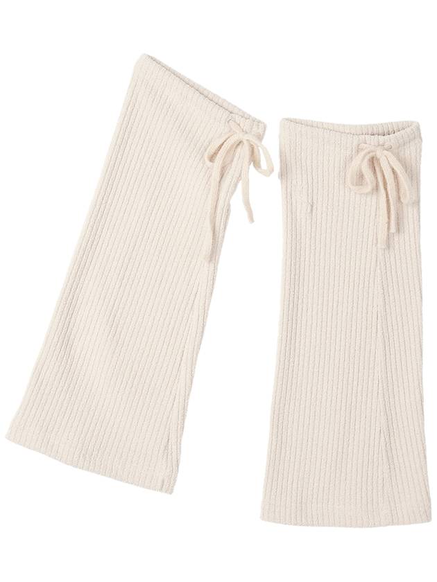 Ribbon Ribbed Boucle Leg Warmers Ivory - HIGH SCHOOL DISCO - BALAAN 5