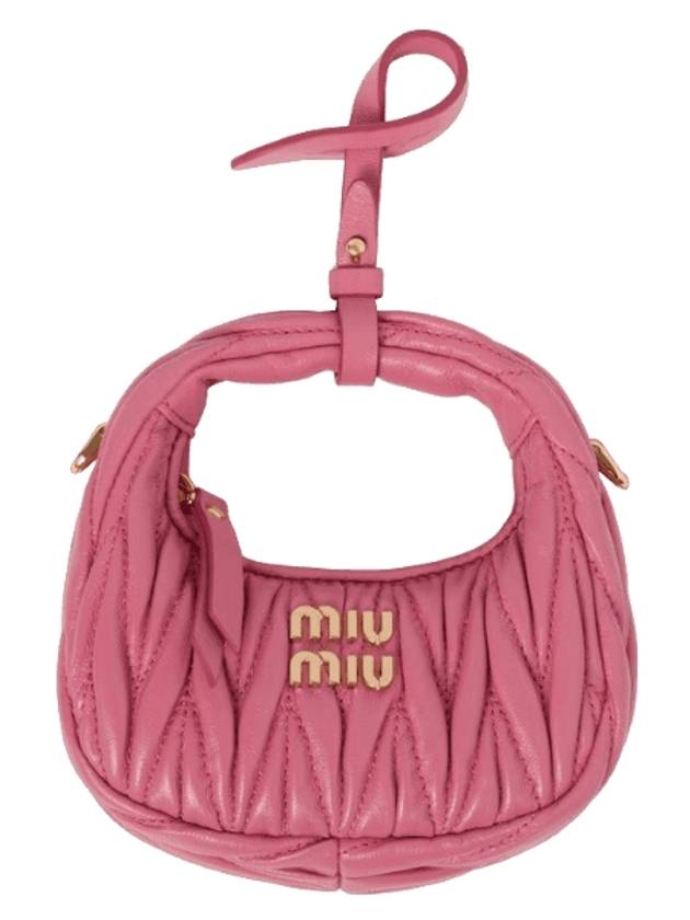 Wander Matelasse Micro Nappa Leather Hobo Mini Bag Begonia Pink - MIU MIU - BALAAN 1