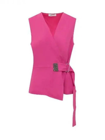 Monili detail belted wrap vest 270676 - FABIANA FILIPPI - BALAAN 1