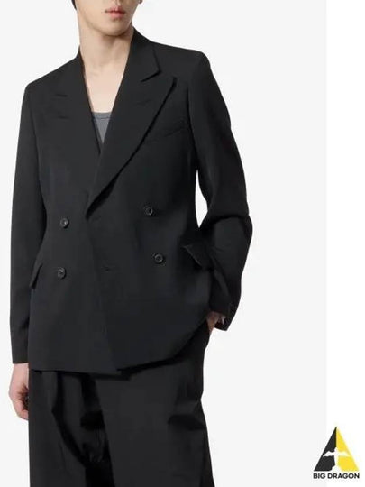 Wool Double Breasted Tailored Jacket Black - MAISON MARGIELA - BALAAN 2