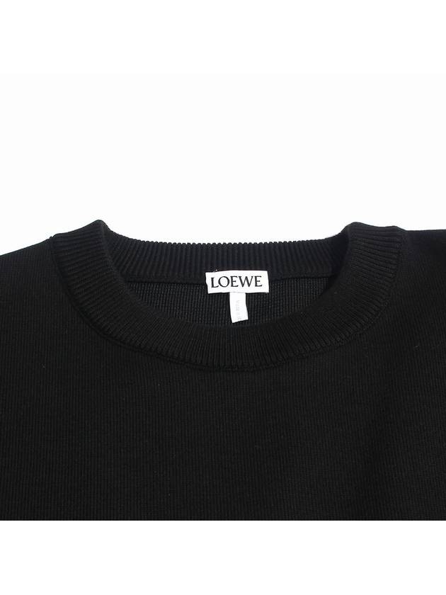 Logo Cotton Blend Knit Top Black - LOEWE - BALAAN 6