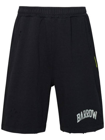 Barrow Black Cotton Bermuda Shorts - CLAIRE BARROW - BALAAN 1