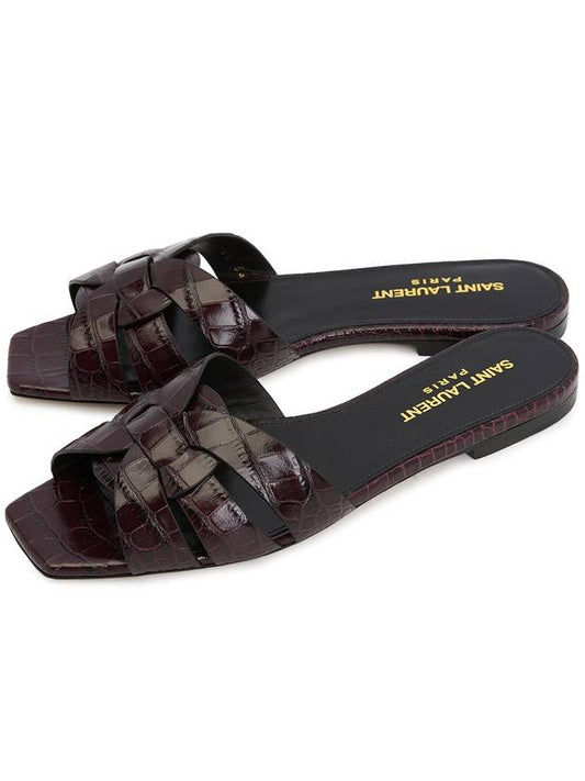 Women's Tribute Slippers Burgundy - SAINT LAURENT - BALAAN 2