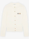 Double Fox Head Patch Round Neck Cardigan Ecru - MAISON KITSUNE - BALAAN 2