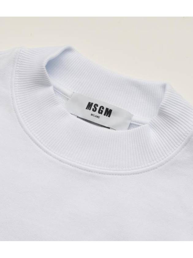 Brushed Logo Print Sweatshirt White - MSGM - BALAAN 3