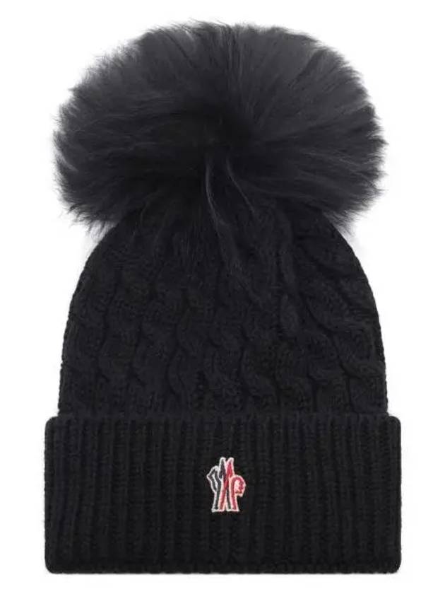 Pom Pom Wool Beanie Black - MONCLER - BALAAN 2