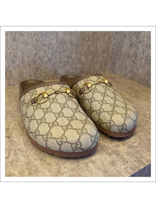 GG Supreme Horsebit Slippers Beige - GUCCI - BALAAN 2