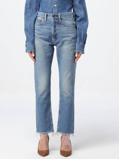 Frayed Hem Crop Jeans Blue - POLO RALPH LAUREN - BALAAN 2