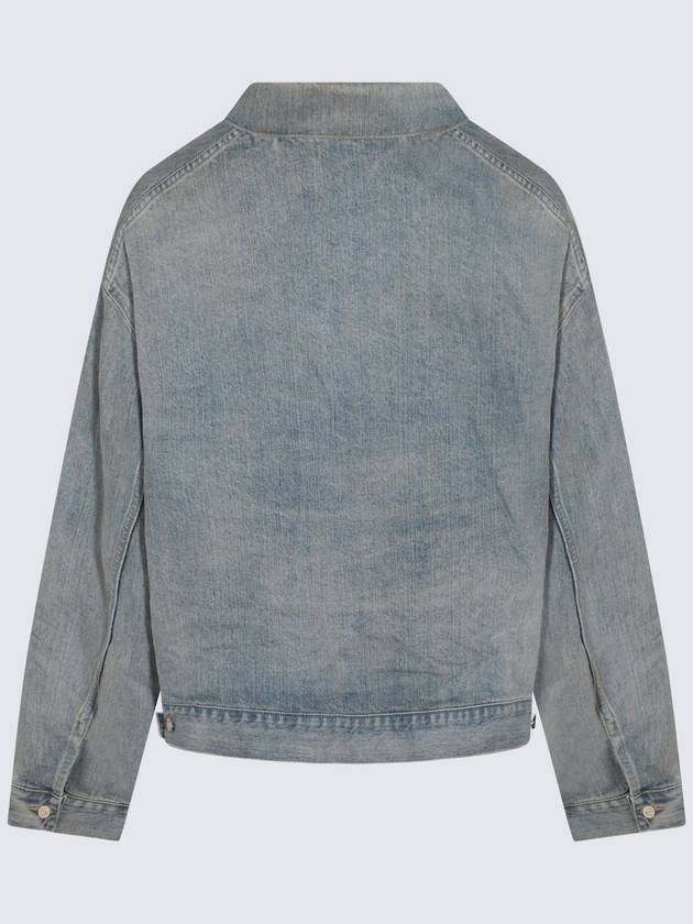 Off-Shoulder Denim Jacket Blue - BALENCIAGA - BALAAN 5