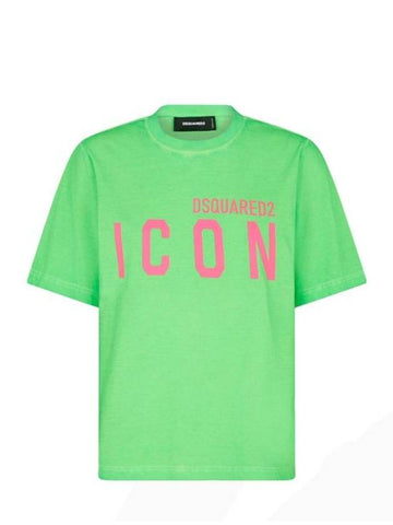 Long Sleeve T-Shirt S80GC0067S24692910 GREEN FLUO - DSQUARED2 - BALAAN 1