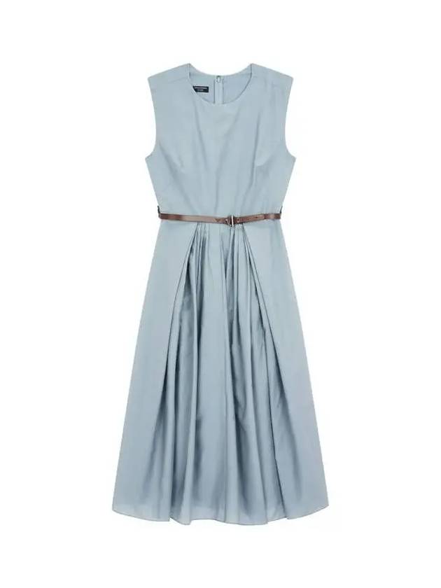 Women s pleated leather belt dress light blue - EMPORIO ARMANI - BALAAN 1