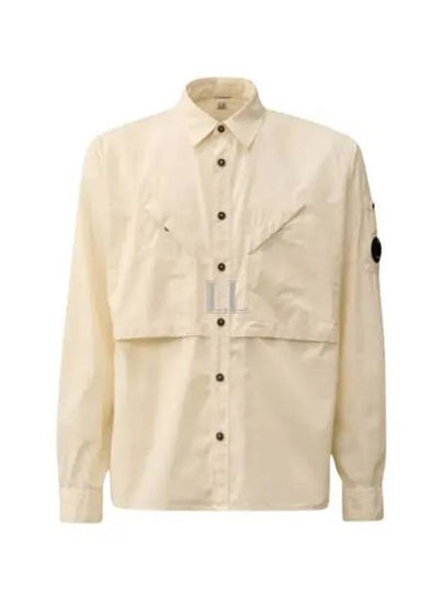 Cotton Rip Stop Pocket Long Sleeve Shirt Beige - CP COMPANY - BALAAN 2