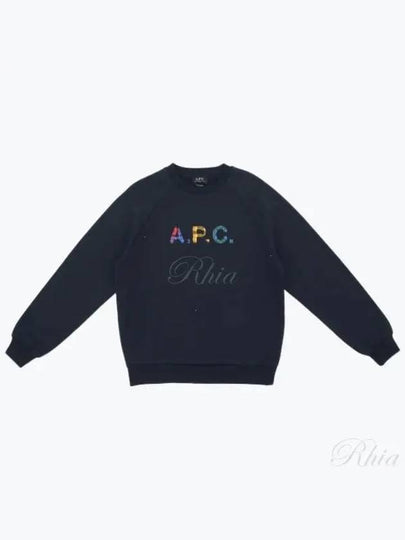 Logo Patch Crewneck Sweatshirt Navy - A.P.C. - BALAAN 2