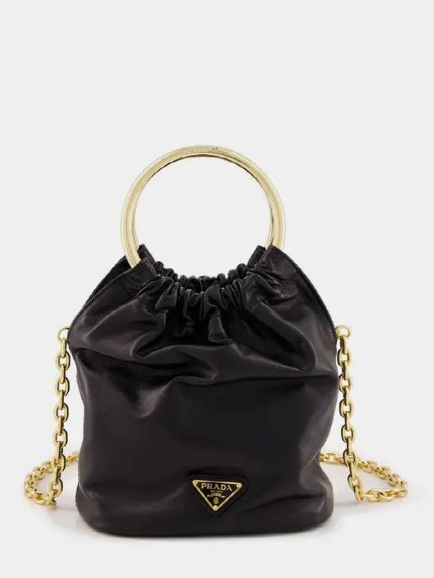 Mini Nappa Leather Bucket Bag Black - PRADA - BALAAN 2